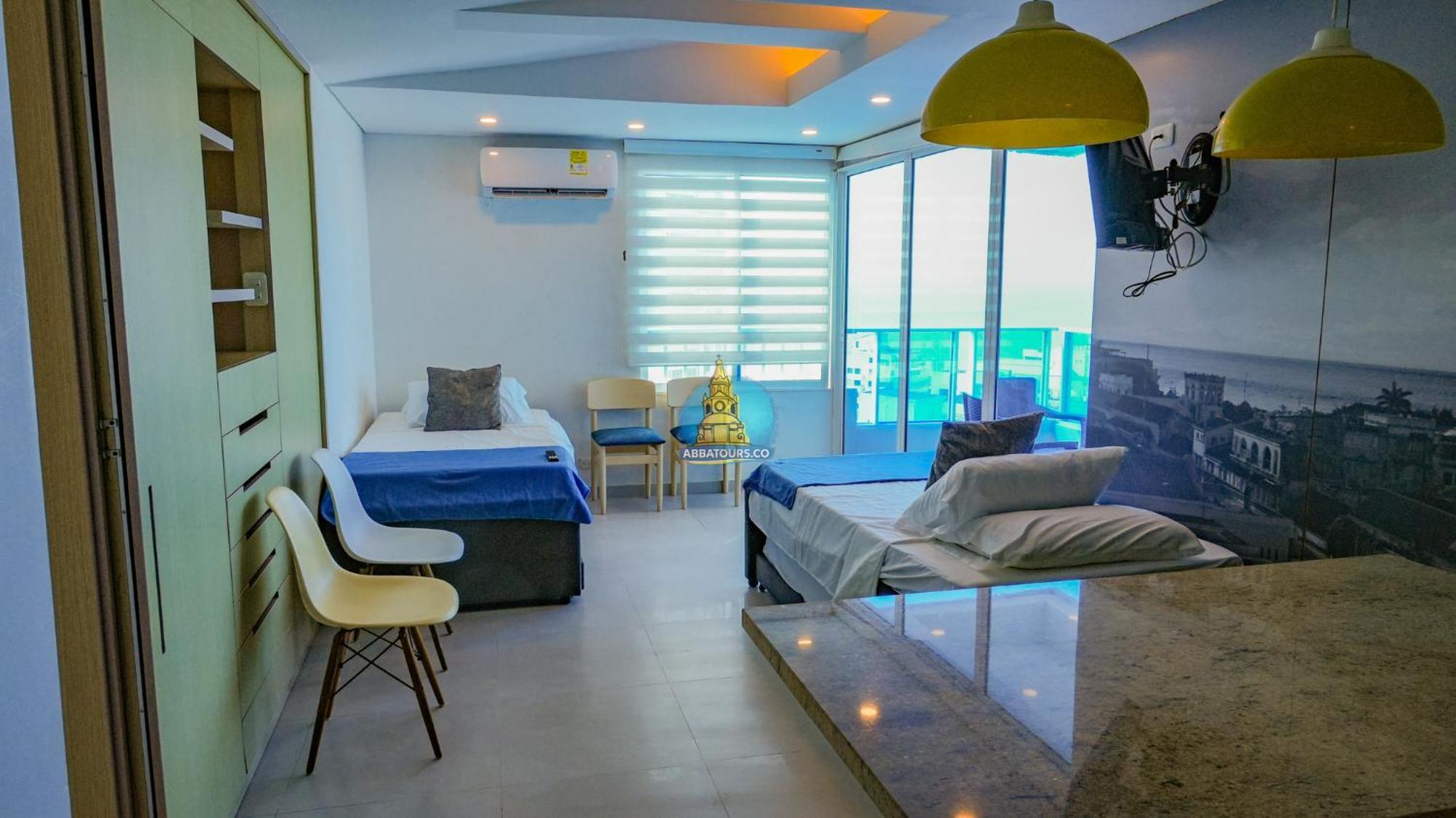 Apto Vista Laguito Y Mar Piso 21 * Cartagena